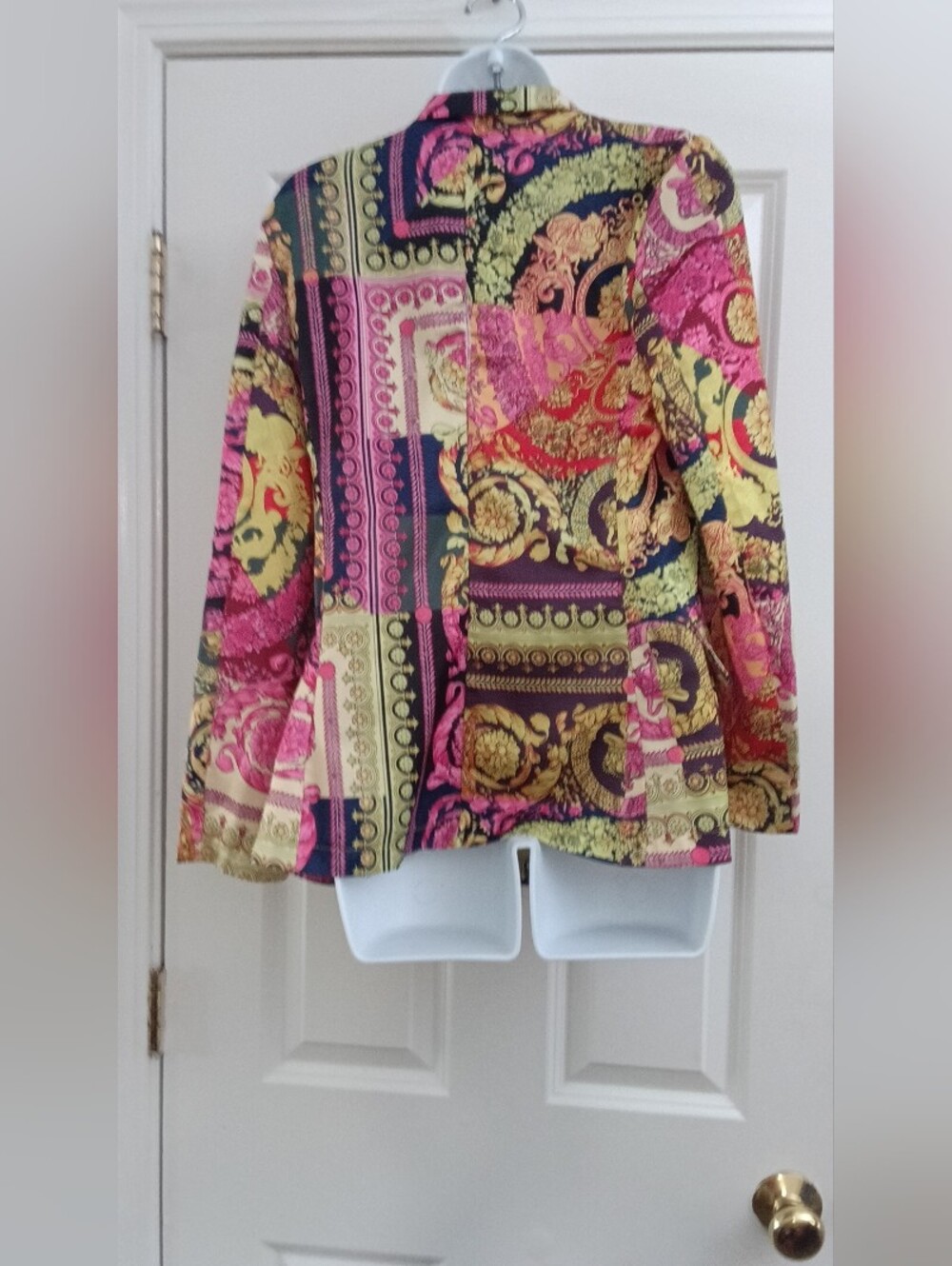 SHEIN Pink Multi-Print Women’s Blouse SIZE LARGE - Picture 6 of 8